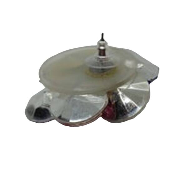 Vtg Earrings Large Colorful  Jewel Tone Acrylic Stones - Picture 4 of 4